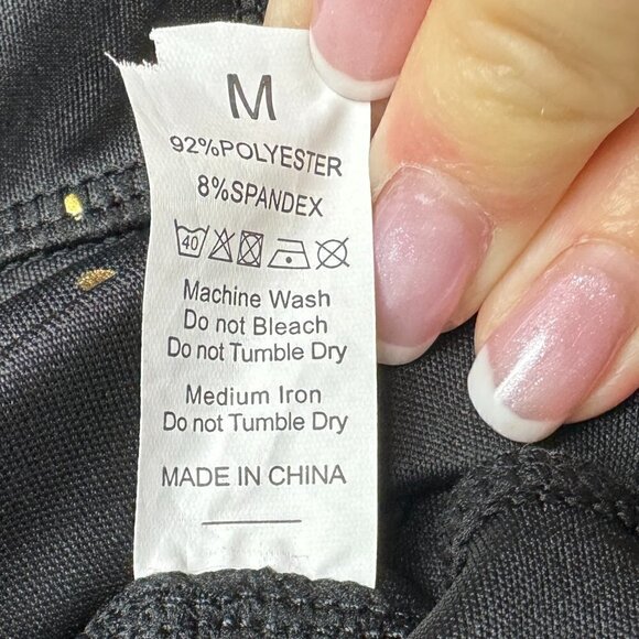 NWOT - Black and Gold Leggings Size M - Picture 6 of 8